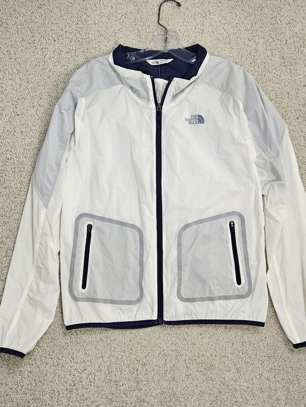 North Face Windbreaker Jacket Womens L Zip Pockets Lightweight Packable Nylon